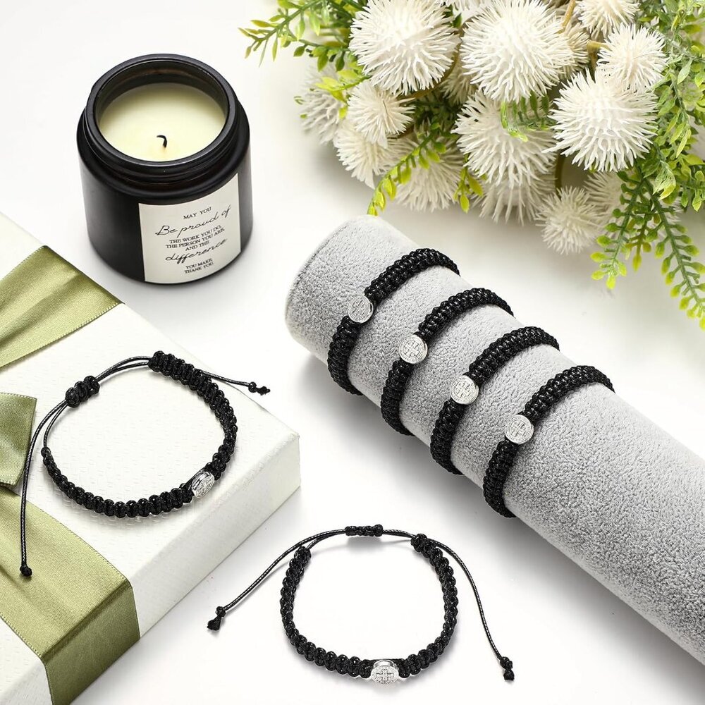 20 Pcs Catholic Bracelets Adjustable String Saint… - image 3